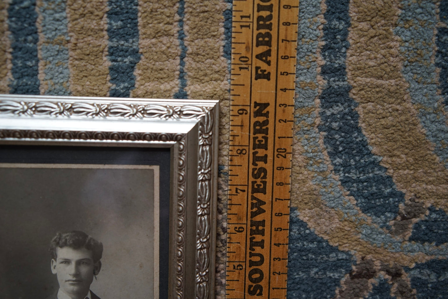 antique portrait photo in ornate frame